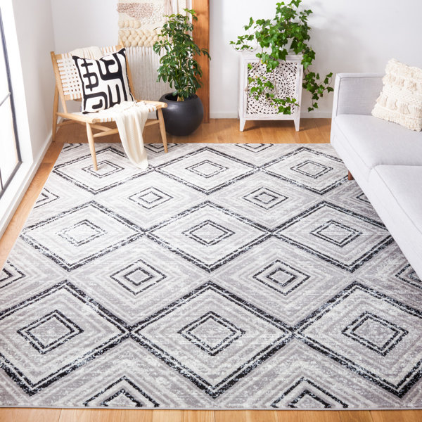 Wrought Studio Coghill Geometric Gray Area Rug & Reviews Wayfair